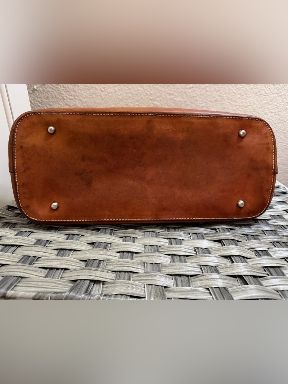 Vintage Dooney & Bourke Brown Alto Leather Zip Zip Dome Satchel Cognac - Picture 11 of 16
